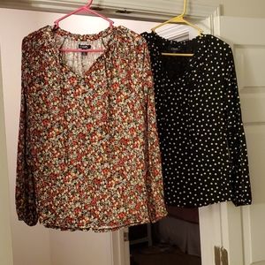 Lot of 2 Chaps long sleeve peasant tops